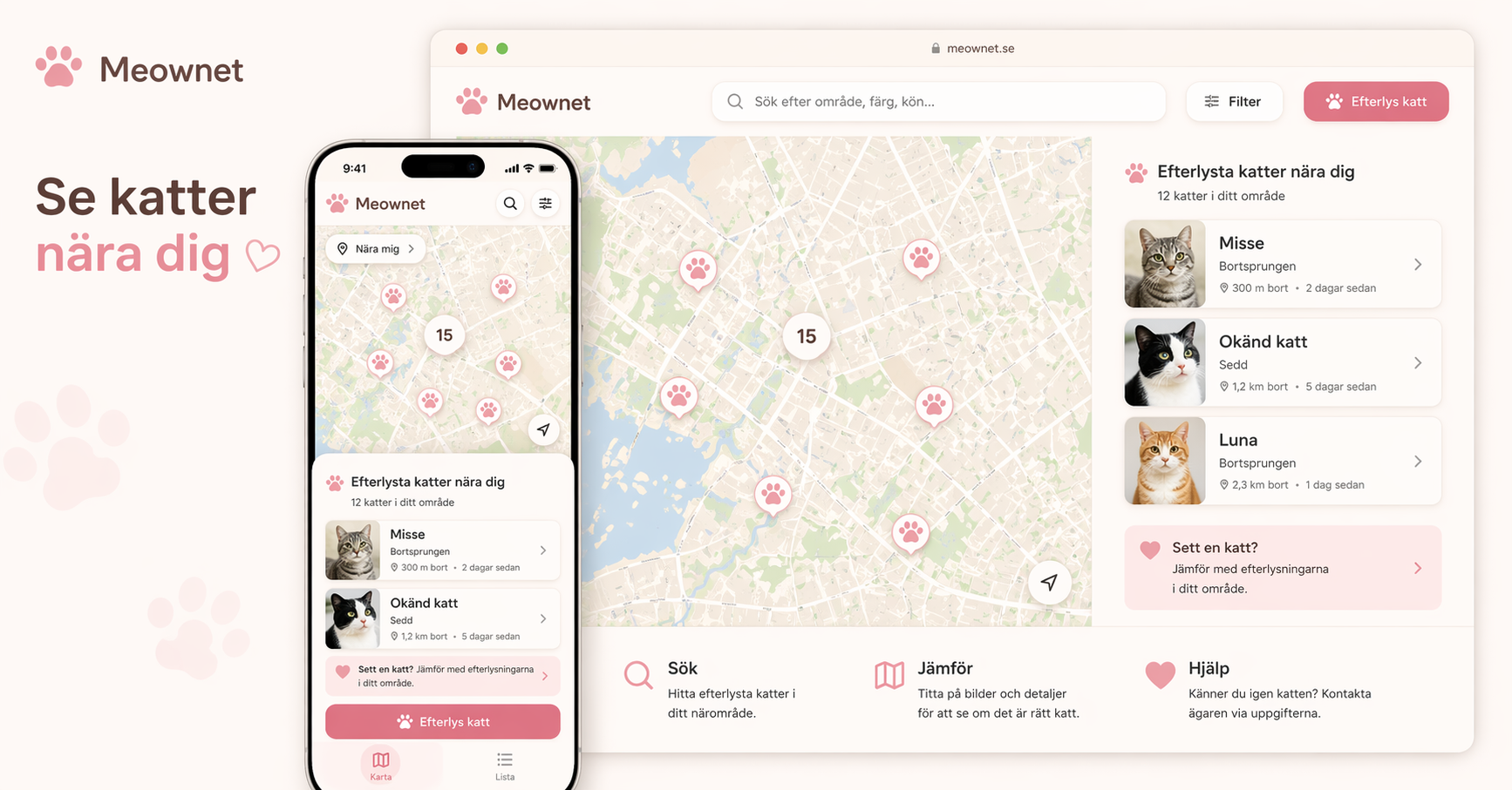 Meownet | Efterlysta och upphittade katter, katthem och adoption